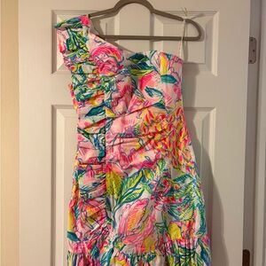 Lilly Pulitzer One-Shoulder Colorful Dress